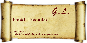 Gaebl Levente névjegykártya